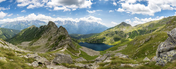 Lake Ritorto in Patascoss location in summer season
Europe, Italy, Trentino, Rendena valley, Patascoss