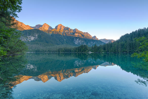 Tovel lake at sunrise
Europe, Italy, trentino, Non valley, Ville d'Anaunia