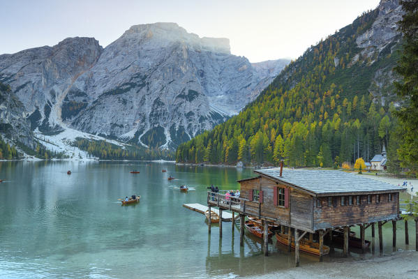 Braies lake 
Europe, Italy, South Tyrol, Braies valley, Bolzano province, Braies municipality