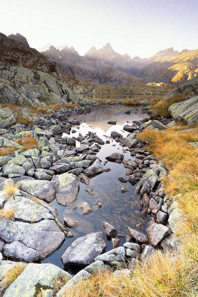 Rhaetian alps at sunrise
Europe, Italy, Trentino, Trento Province, Rendena valley, Sant'Antonio di Mavignola