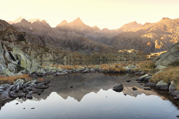 Nero lake at sunrise
Europe, Italy, Trentino, Trento Province, Rendena valley, Sant'Antonio di Mavignola