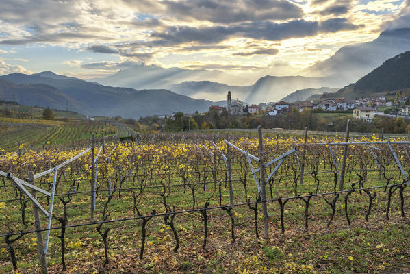 Ville in Cembra valley at sunset
Europe, Italy, Trentino, Cembra valley, Ville