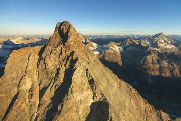 Aerial view of Matterhorn, Zermatt, canton of Valais, Switzerland