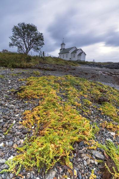 Church of Gimsoy, Nordland county, Lofoten Islands, Norway