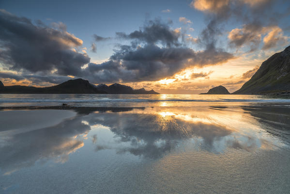 Haukland beach, Leknes, Nordland, Lofoten Islands, Norway