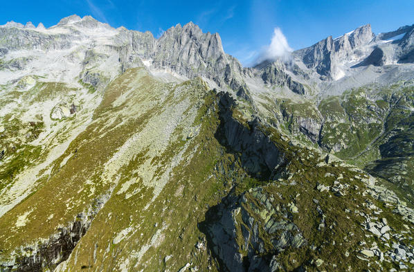 Rocky peaks of Val Qualido, Val di Zocca, Pizzo del Ferro, Cima di Zocca and Cima di Castello, Val Masino, Lombardy, Italy