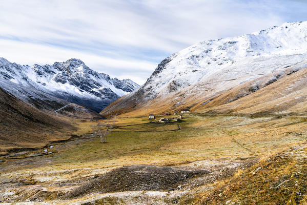 Cresta di Reit mountain ridge in autumn, Braulio Valley, Bormio, Stelvio National Park, Sondrio province, Valtellina, Lombardy, Italy