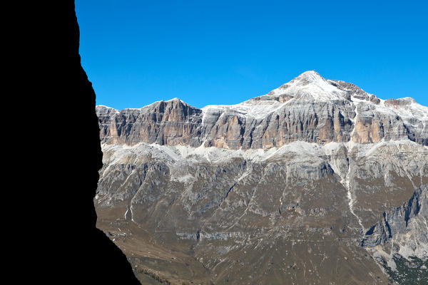 View of Piz Boe from Arabba Dolomites Veneto Italy Europe