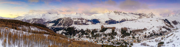 Panoramic of Madesimo during winter, Valchiavenna, Valtellina, Lombardy, Italy