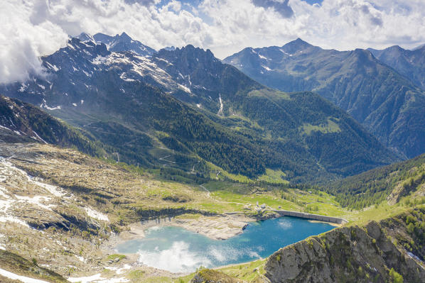 High peaks of the Orobie Alps surrounding Pescegallo lake, Valgerola, Valtellina, Sondrio province, Lombardy, Italy