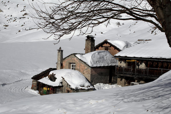 Winter. Maloja. Canton of Graubünden Engadine Switzerland Europe