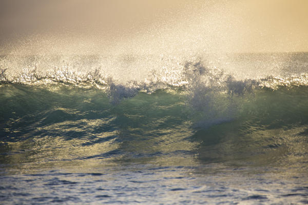 Golden reflections and details of a wave in the clear water of the Caribbean sea Antigua and Barbuda Leeward Island West Indies