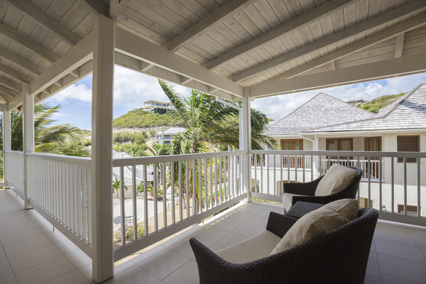 The terrace of a comfortable cottage of a tourist resort Nonsuch Bay Caribbean Antigua and Barbuda Leeward Island West Indies