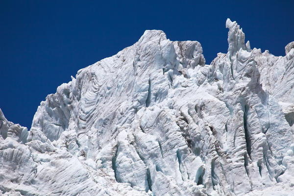 A series of seracs of glacier Fellaria which, though slowly withdrawing, are still awesome, Valmalenco, Valtellina, Lombardy Italy Europe