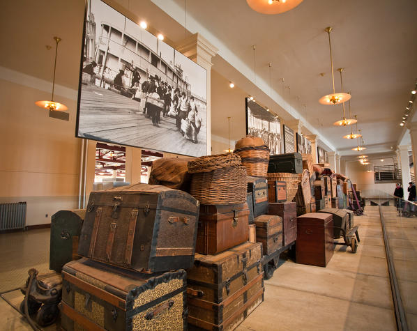 The museum on the immigrants is located in the Main Building of the former immigration station complex and tells the moving tales of the 12 million immigrants who entered America through the golden door of Ellis Island - New York, USA