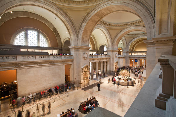 Tourists visiting the Metropolitan Museum in New York USA