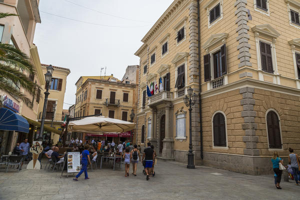 The historic center and the typical architecture of Caprera La Maddalena Island Sardinia Italy Europe