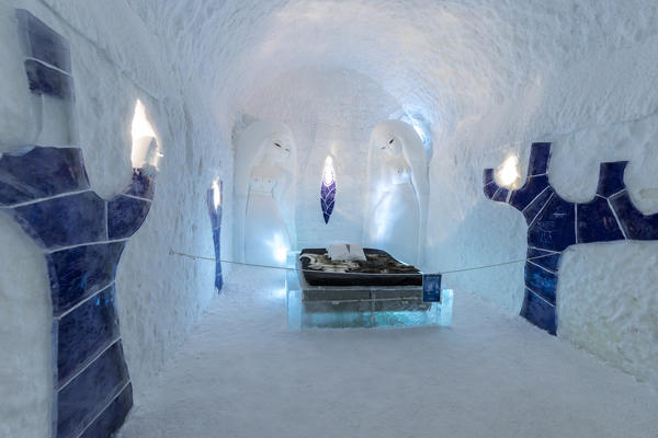 Art suite, Ice Hotel, Jukkasjarvi, Kiruna, Norrbotten County, Lapland, Sweden