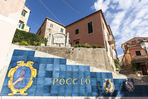 Murals in the old town, Poggio, Marciana, Elba Island, Livorno Province, Tuscany, Italy