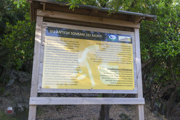 Signboards, Monte Capanne, Elba Island, Livorno Province, Tuscany, Italy