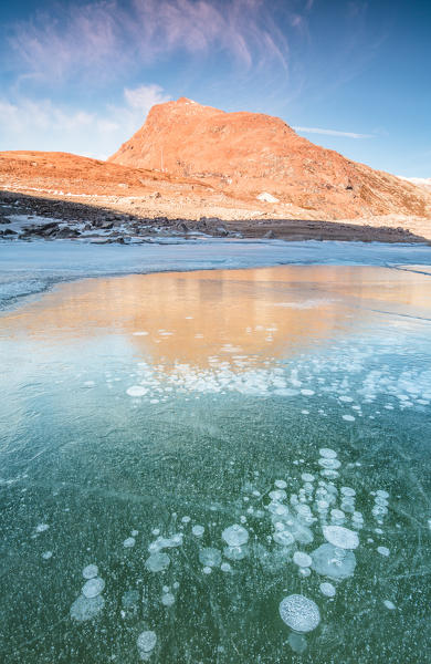 Ice bubbles, Montespluga, Chiavenna Valley, Sondrio province, Valtellina, Lombardy, Italy