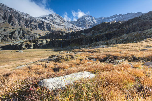 Alpe Fora during autumn, Malenco Valley, province of Sondrio, Valtellina, Lombardy, Italy