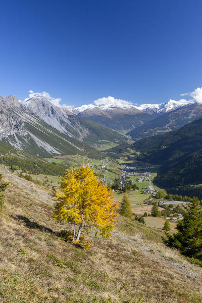 Valdidentro seen from Val Vezzola, Valtellina, Sondrio province, Lombardy, Italy