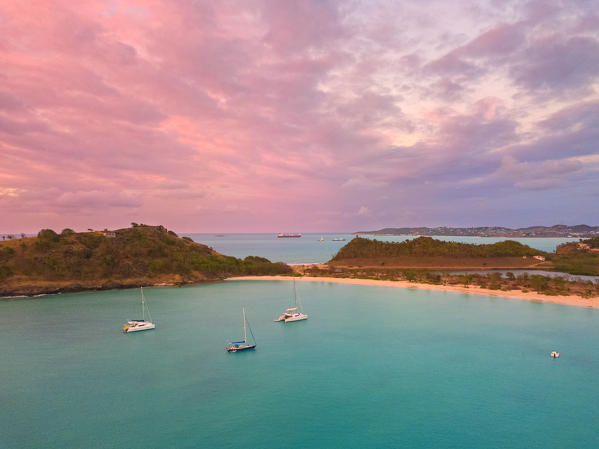 Boats at sunset, Deep Bay, Antigua,  Antigua and Barbuda, Caribbean, Leeward Islands, West Indies