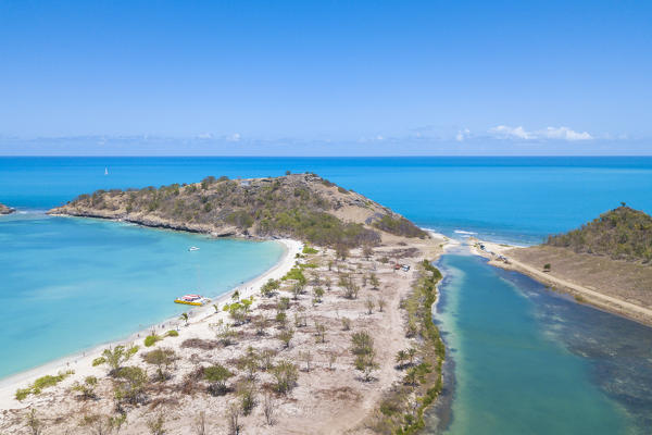 Elevated view of Deep Bay, Antigua, Antigua and Barbuda, Caribbean, Leeward Islands, West Indies