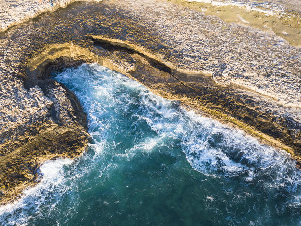 Elevated view of Devil's Bridge, Antigua, Antigua and Barbuda, Caribbean, Leeward Islands, West Indies