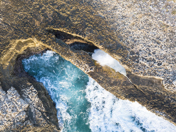 Elevated view of Devil's Bridge, Antigua, Antigua and Barbuda, Caribbean, Leeward Islands, West Indies