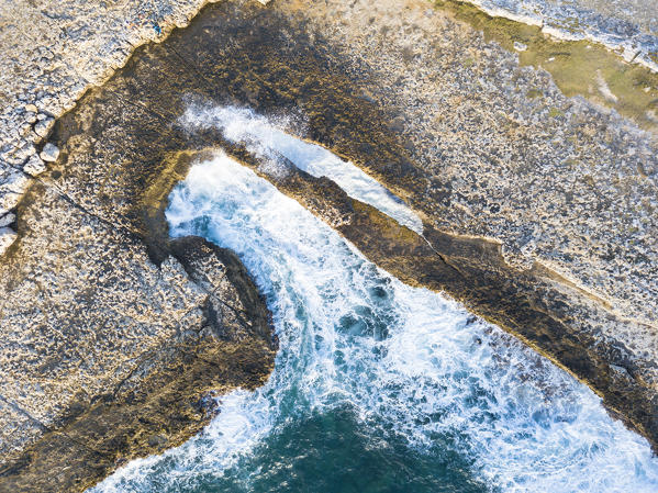 Elevated view of Devil's Bridge, Antigua, Antigua and Barbuda, Caribbean, Leeward Islands, West Indies