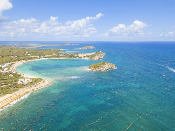 Elevated view of Exchange Bay and Smith Island, Antigua, Antigua and Barbuda, Caribbean, Leeward Islands, West Indies