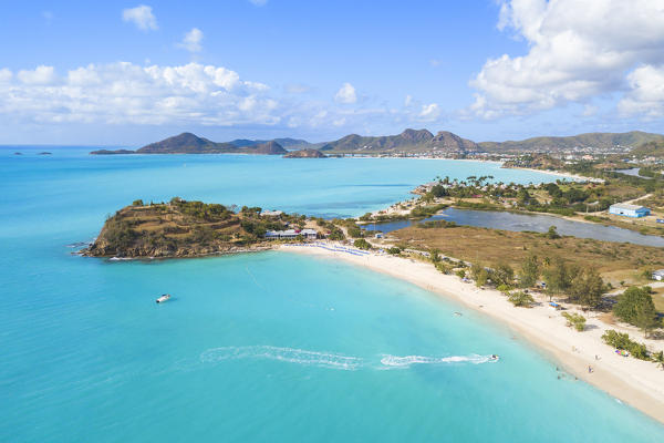 Fine sand beach awashed by turquoise sea, Ffryes Beach, Antigua, Antigua and Barbuda, Caribbean, Leeward Islands, West Indies