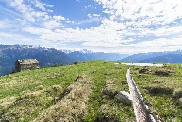 Motta di Olano during spring, Valgerola, Valtellina, Sondrio province, Lombardy, Italy