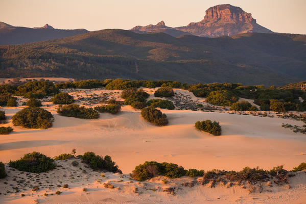 Sunset at Piscinas beach, Arbus, Cagliari province, Sardinia, Italy, Europe.