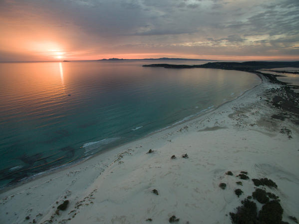 Sunset at the dunes of Is Arenas Biancas, Teulada, Cagliari Province, Sardinia, Italy, Europe.