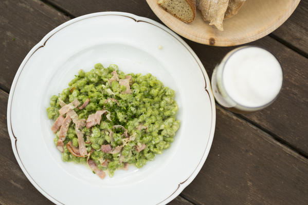 still life of the spätzle, a traditional food of South Tyrol, Bolzano province, Trentino Alto Adige, Italy 