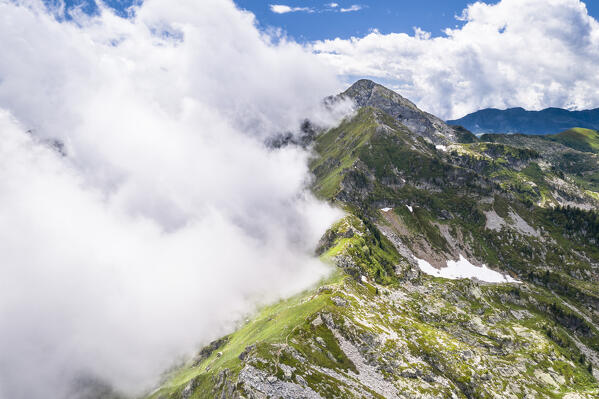 The ridge between Aosta Valley and Piedmont near the Rifugio Coda (Fontainemore, Aosta province, Aosta Valley, Italy, Europe)