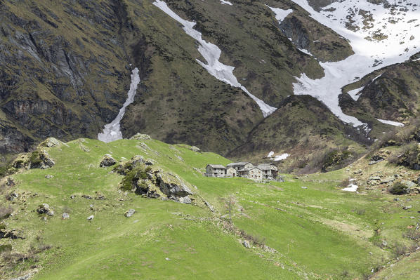 View of the Campo Alp (Alagna Valsesia, Valsesia, Vercelli province, Piedmont, Italy, Europe)