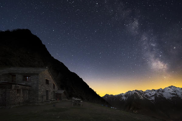 The Milky Way from the Sattal Alp (Sattal Alp, Alagna Valsesia, Valsesia, Vercelli province, Piedmont, Italy, Europe)