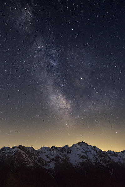 The Milky Way from the Sattal Alp (Sattal Alp, Alagna Valsesia, Valsesia, Vercelli province, Piedmont, Italy, Europe)