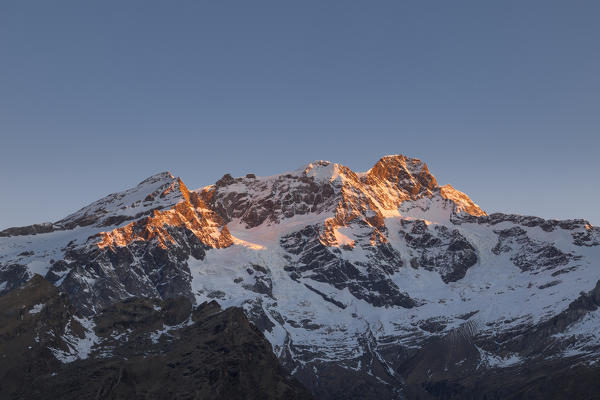 The South face of Monte Rosa Massif (Sattal Alp, Alagna Valsesia, Valsesia, Vercelli province, Piedmont, Italy, Europe)