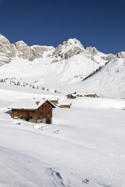 Fuciade, a small village in Dolomites near San Pellegrino Pass (Soraga di Fassa, Biois Valley, Trento province, Trentino-Alto Adige, Italy, Europe)