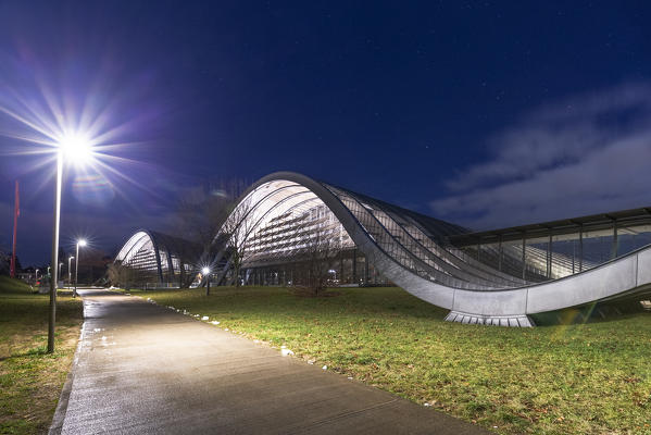 Zentrum Paul Klee  museum at night. Bern, Canton of Bern, Switzerland, Europe.