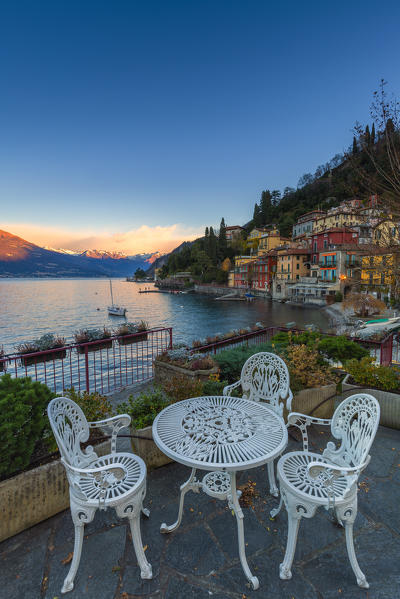 Village of Varenna at sunrise. Como Lake, Lombardy, Italy, Europe.