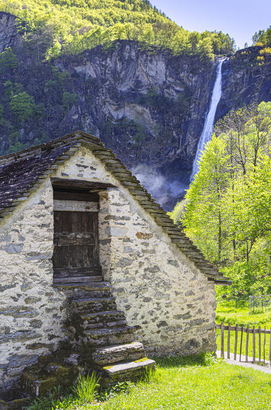 Traditional house of Foroglio,Val Bavona, Canton of Ticino, Switzerland, Europe.