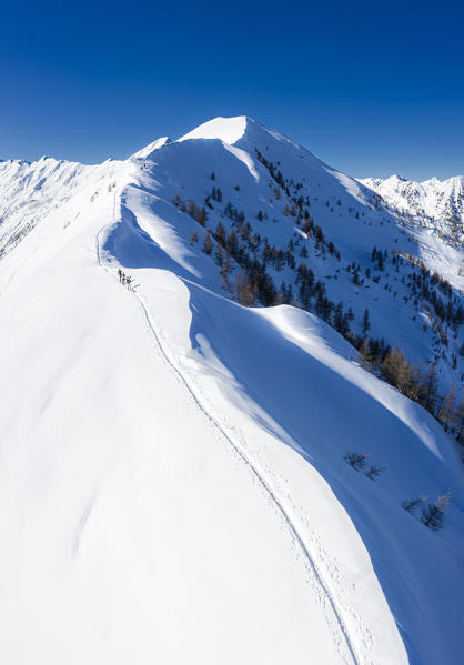 Pizzo Meriggio ridge in winter. Valtellina, Lombardy, Italy, Europe.