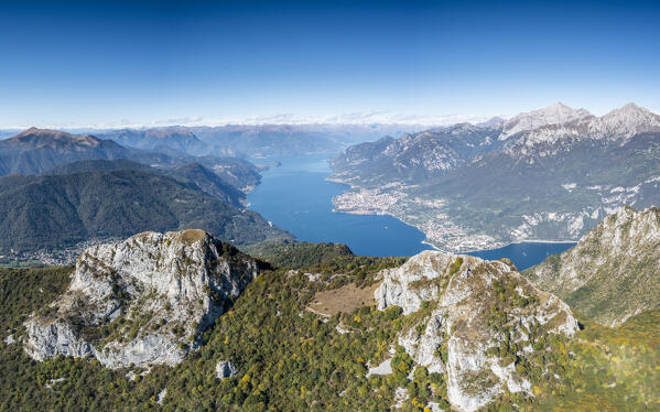 Corni di Canzo with Como Lake in the background. Lombardy, Italy, Europe.