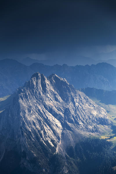 Mount Colac after a summer storm. Fassa Valley, Trentino, Dolomites, Italy, Europe.